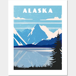 Alaska, USA .Retro travel poster Posters and Art